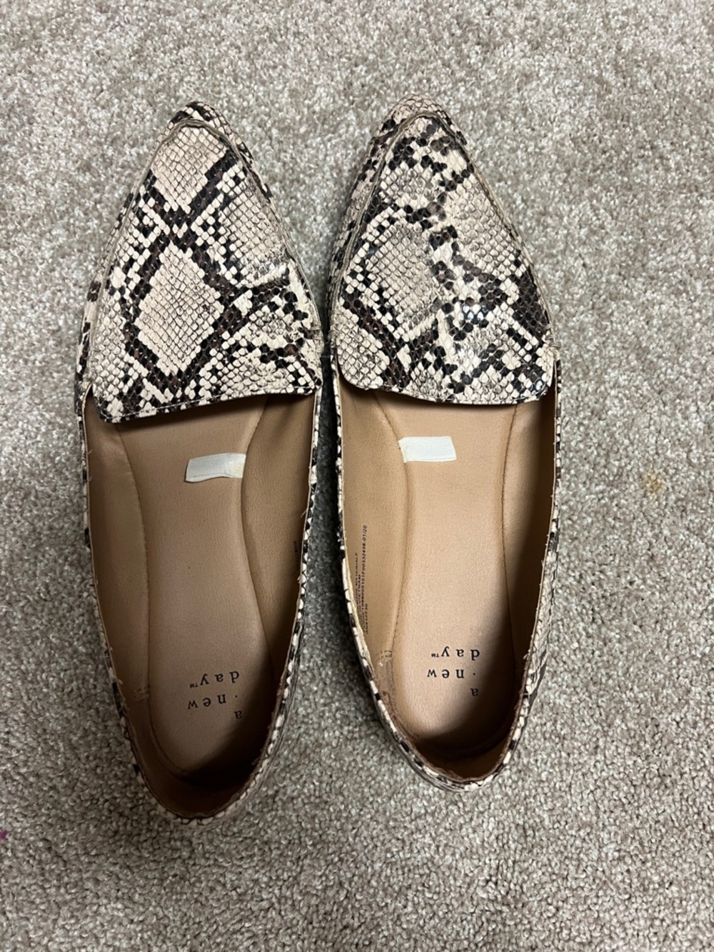 Snakeskin pattern flats